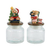 Kitchen Goods Glass Jar with Teddy Bear Lid 20cm - 2 Assorted